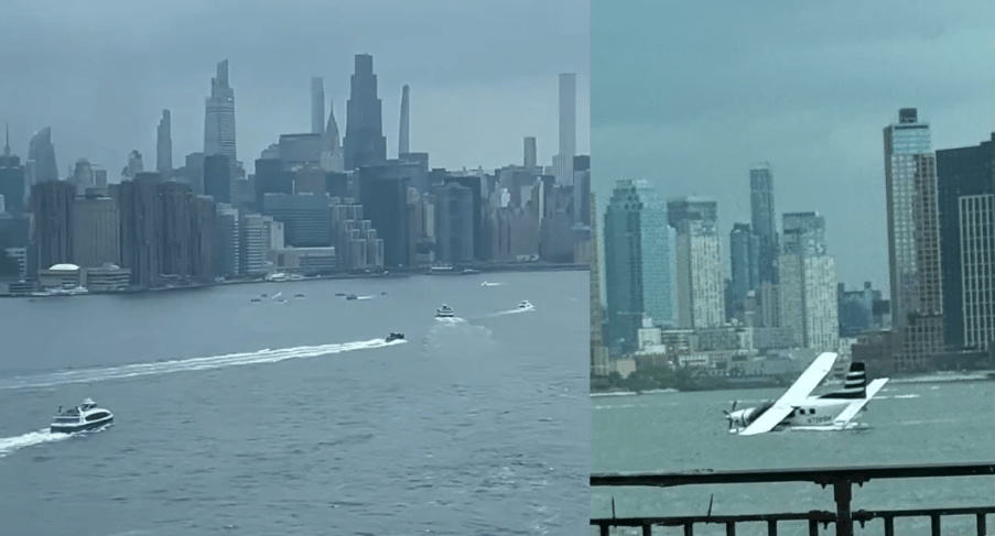 Aterrizaje forzoso de hidroavión en el East River: Todos los ocupantes rescatados con heridas leves