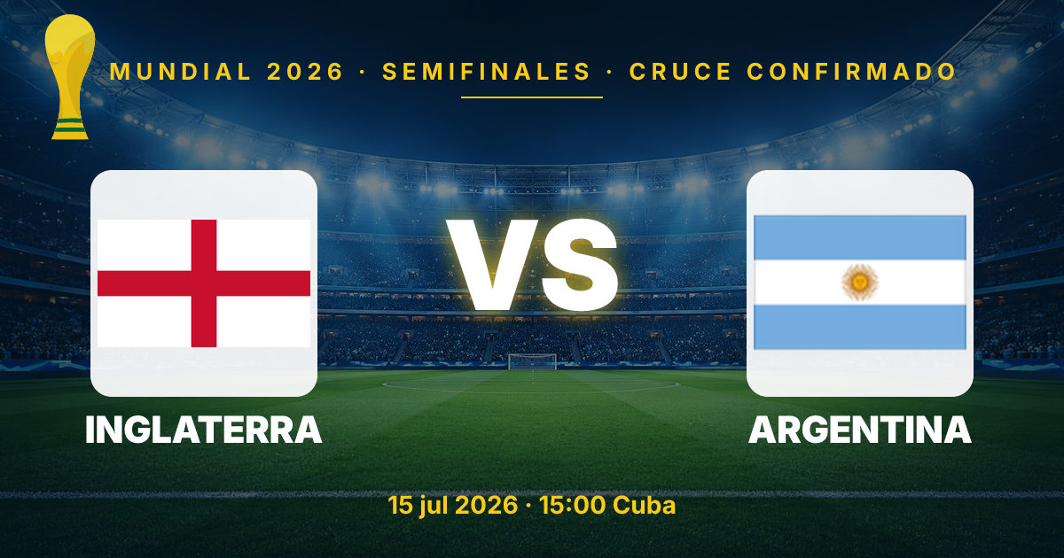 Inglaterra y Argentina se enfrentan en las semifinales del Mundial 2026