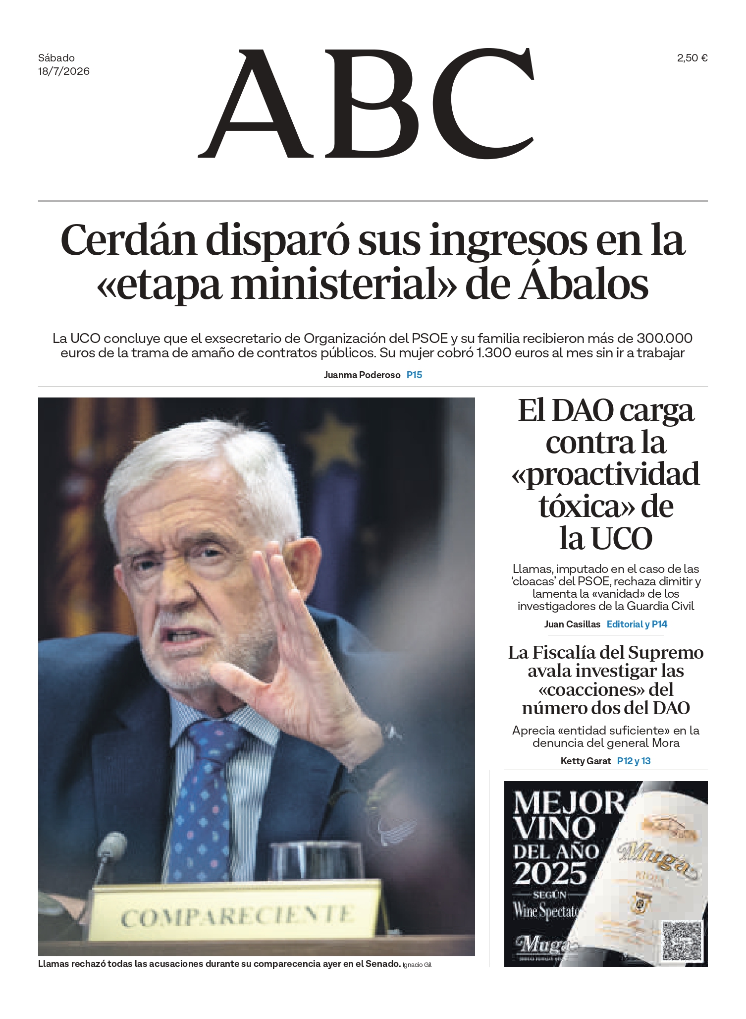 Portadas de prensa internacional del sábado 18 de julio de 2026: Noticias sobre Venezuela y el mundo