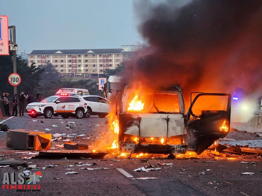 Cash-in-transit vehicle destroyed in Durban robbery