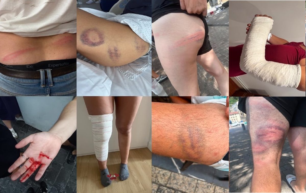 Violencia policial durante el desmontaje de las Fiestas del Carmen en Donostia