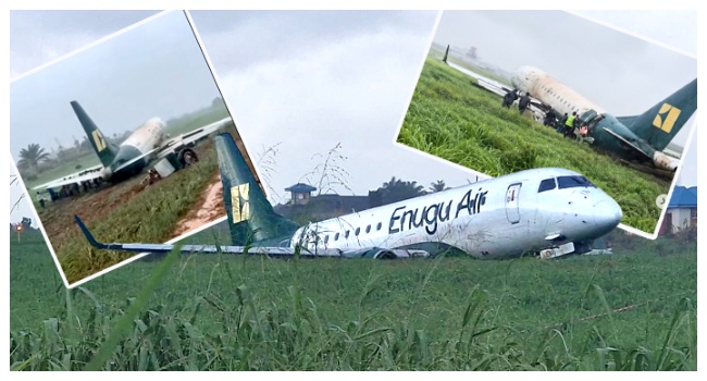 Enugu Air Plane Skidded Off Runway At Benin Airport; All Evacuated Safely