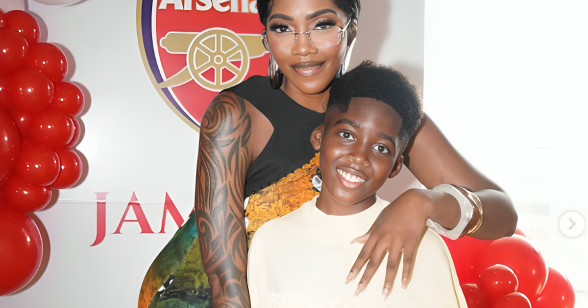 Tiwa Savage celebrates son's 11th birthday with heartfelt message and football-themed celebration