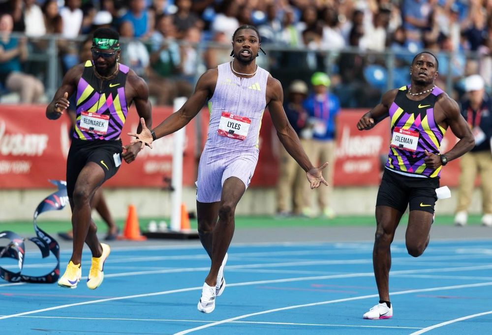 Noah Lyles clinches US 100m title with world-leading 9.79sec at national championships