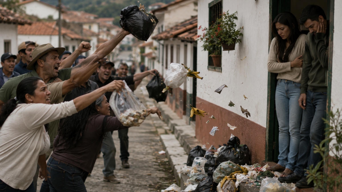 Tradición colombiana de lanzar basura en reconciliaciones de pareja