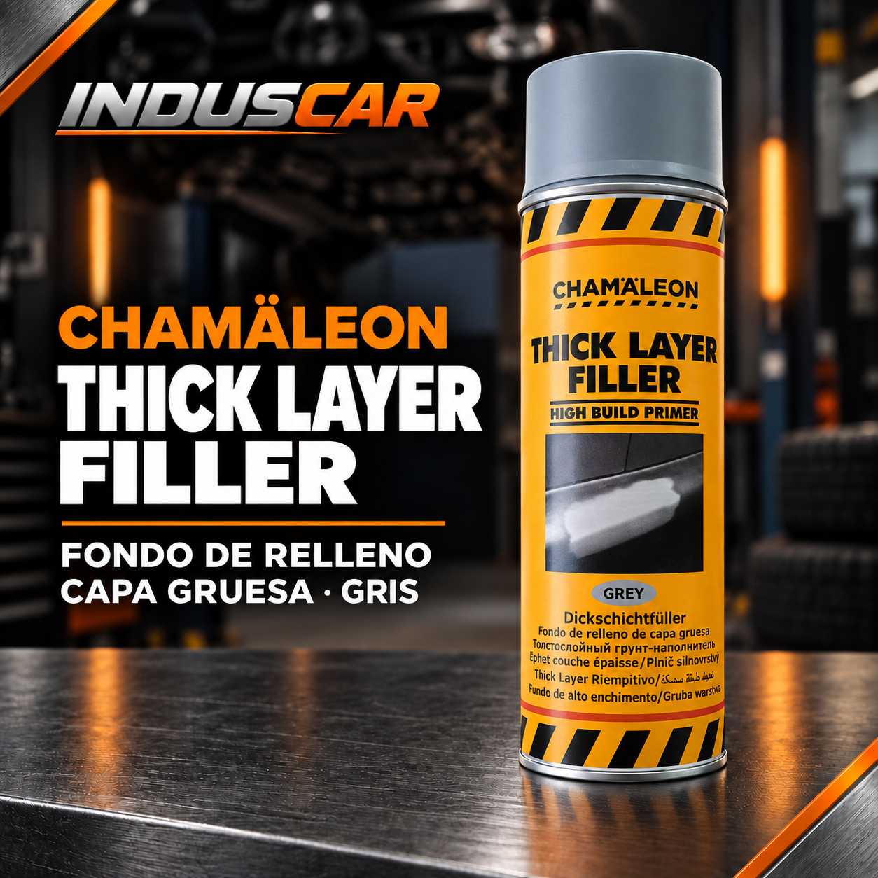 Thick Layer Filler - Primer 1K altos solidos gris x 400 ml (aerosol)