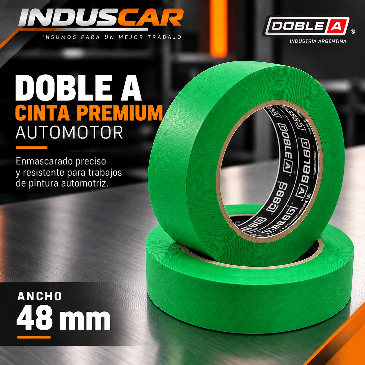 Doble A Cinta Automotor Premium Verde C995 48x40 mm