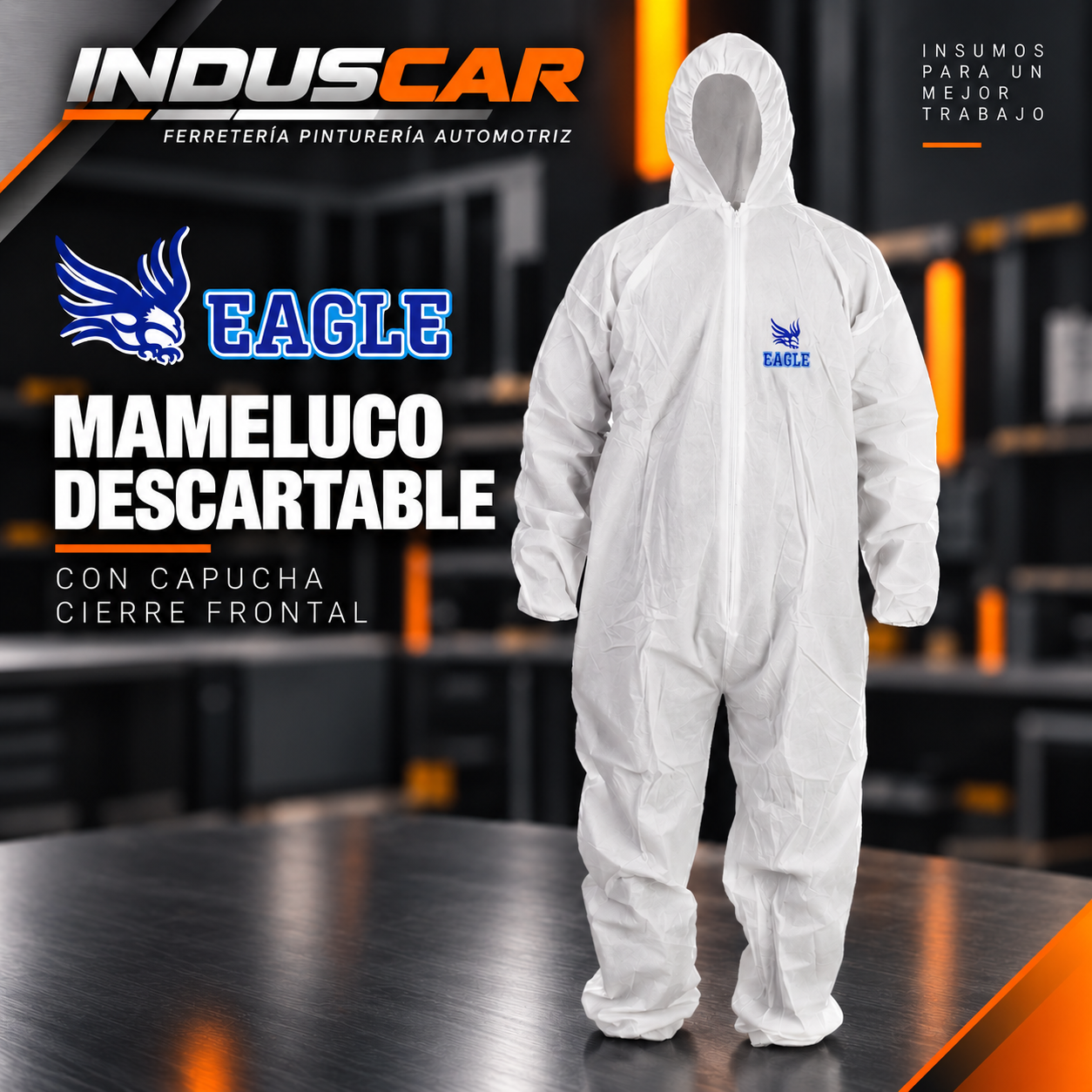 Mameluco laminado Eagle blanco Steelpro