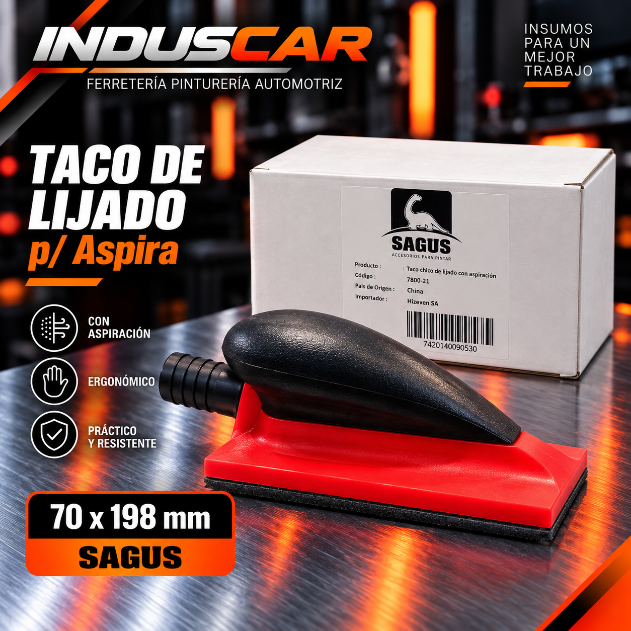 Taco de lijado p/ Aspira 70 x 198mm