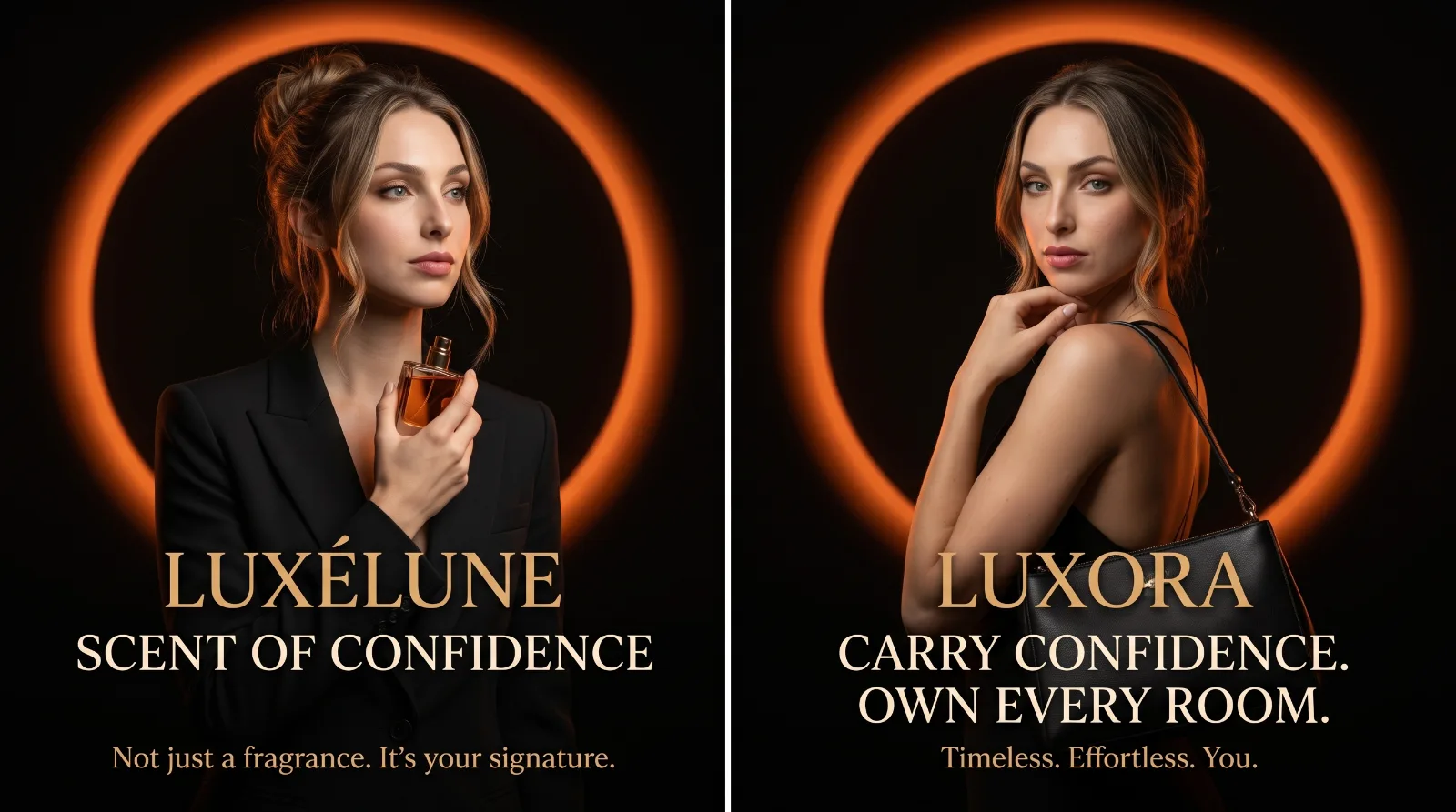 Luxury Fashion Campaign AI Prompt | Cinematic Perfume & Handbag Editorial Poster