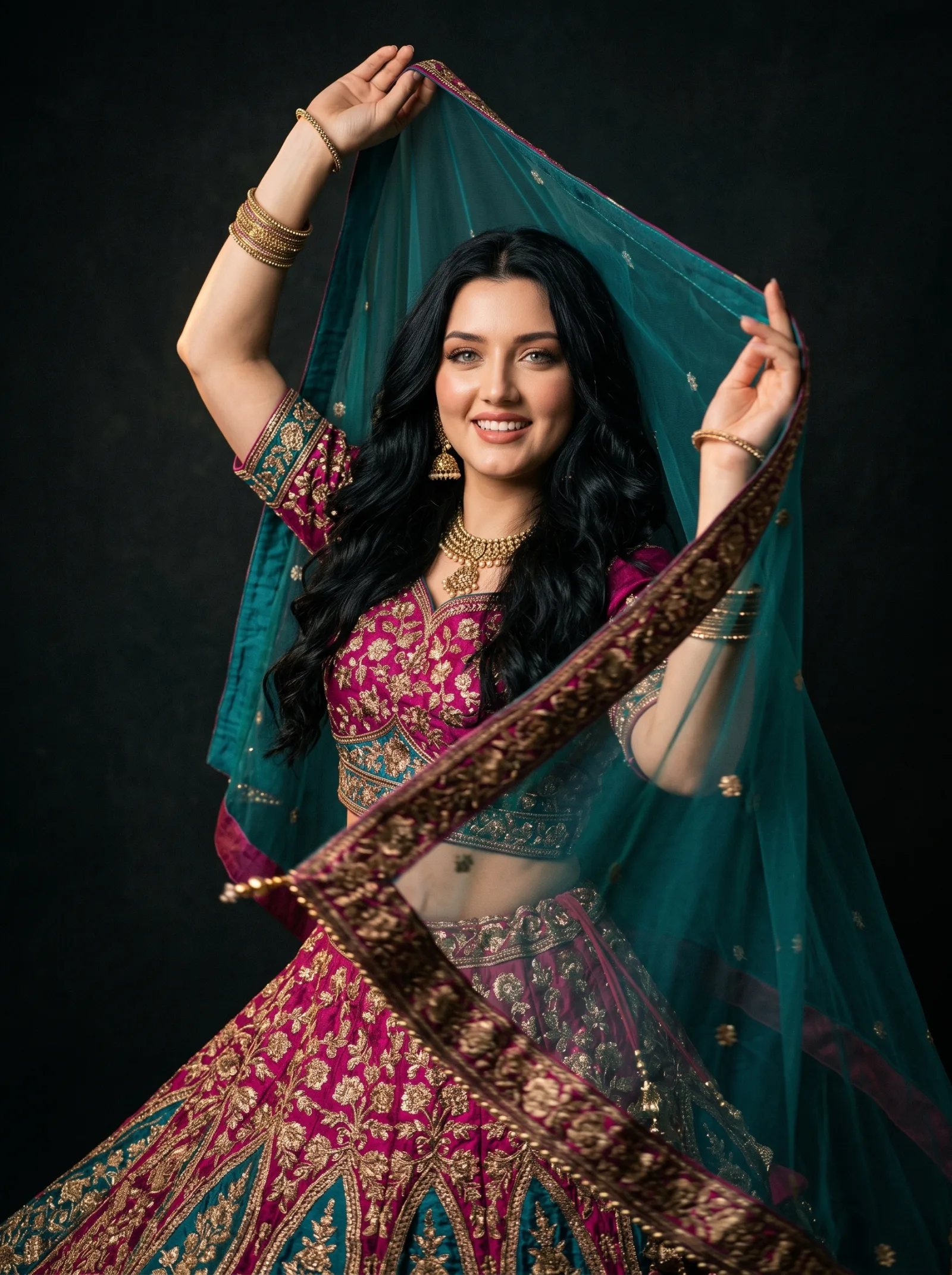 Dancing in Teal: Bridal-Inspired Fashion Photography