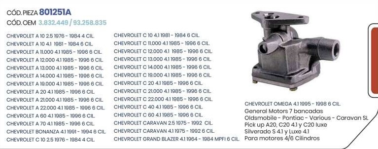 Bomba de Aceite Chevrolet