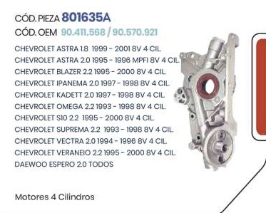 Bomba de Aceite Chevrolet