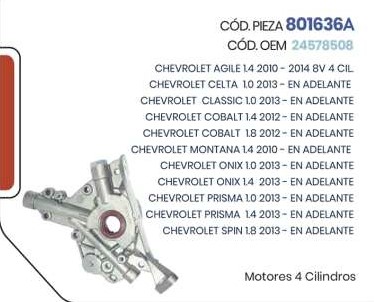 Bomba de Aceite Chevrolet