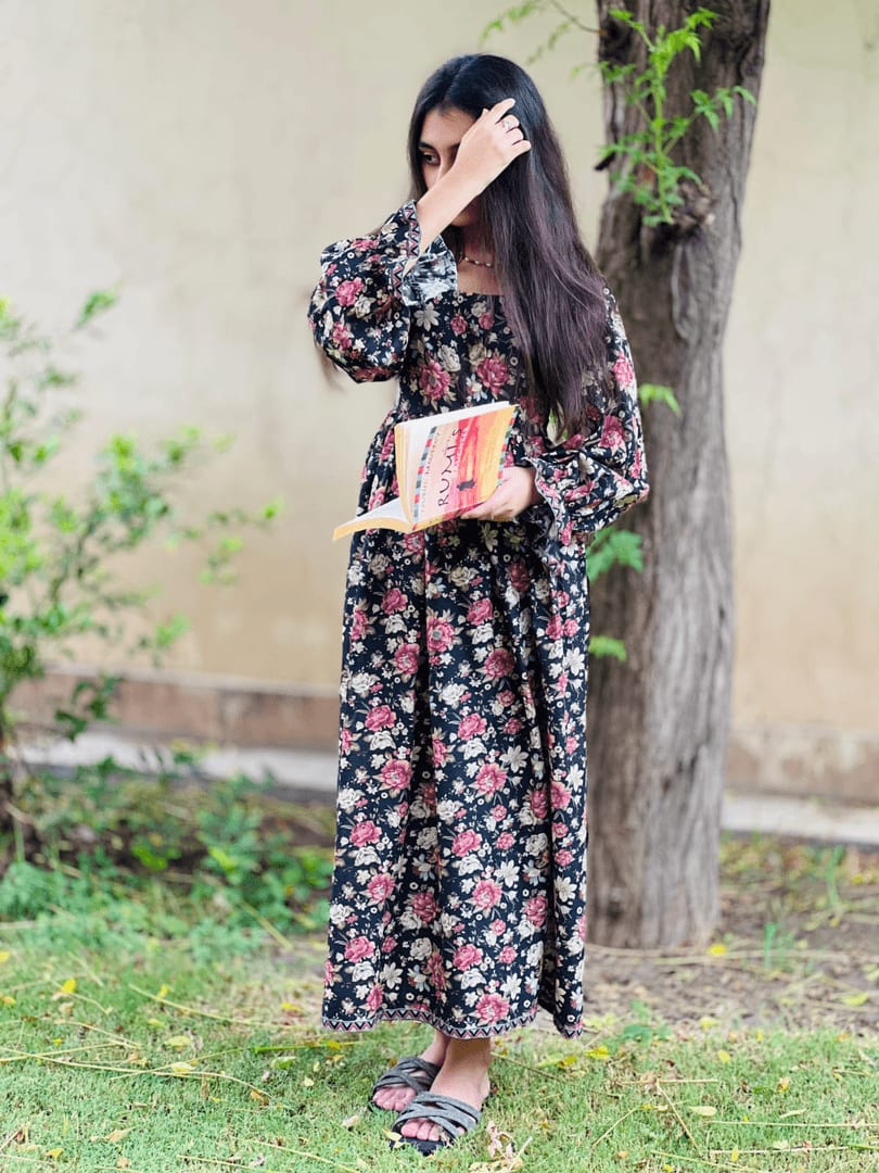 Floral stiched frock