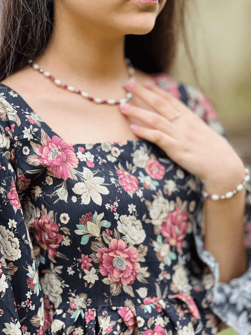 Floral stiched frock - Additional Image 1