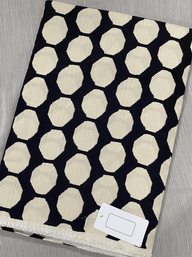 Printed Raw Black&White Silk 2 PC