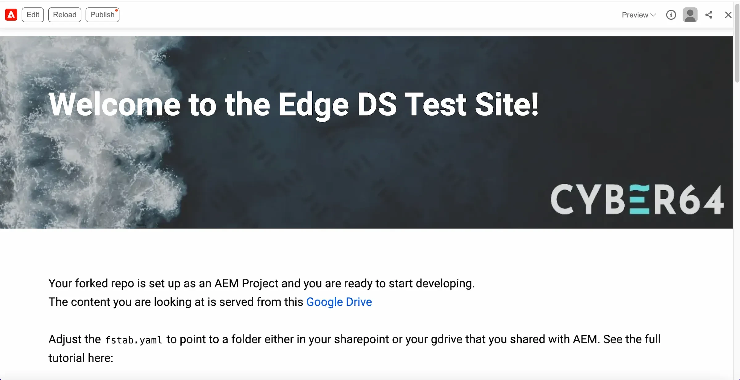 welcome to the edge ds test site