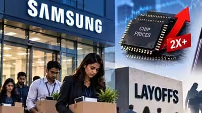Samsung India Cuts 80-100 Jobs as Chip Costs Surge and Smartphone Sales Fall