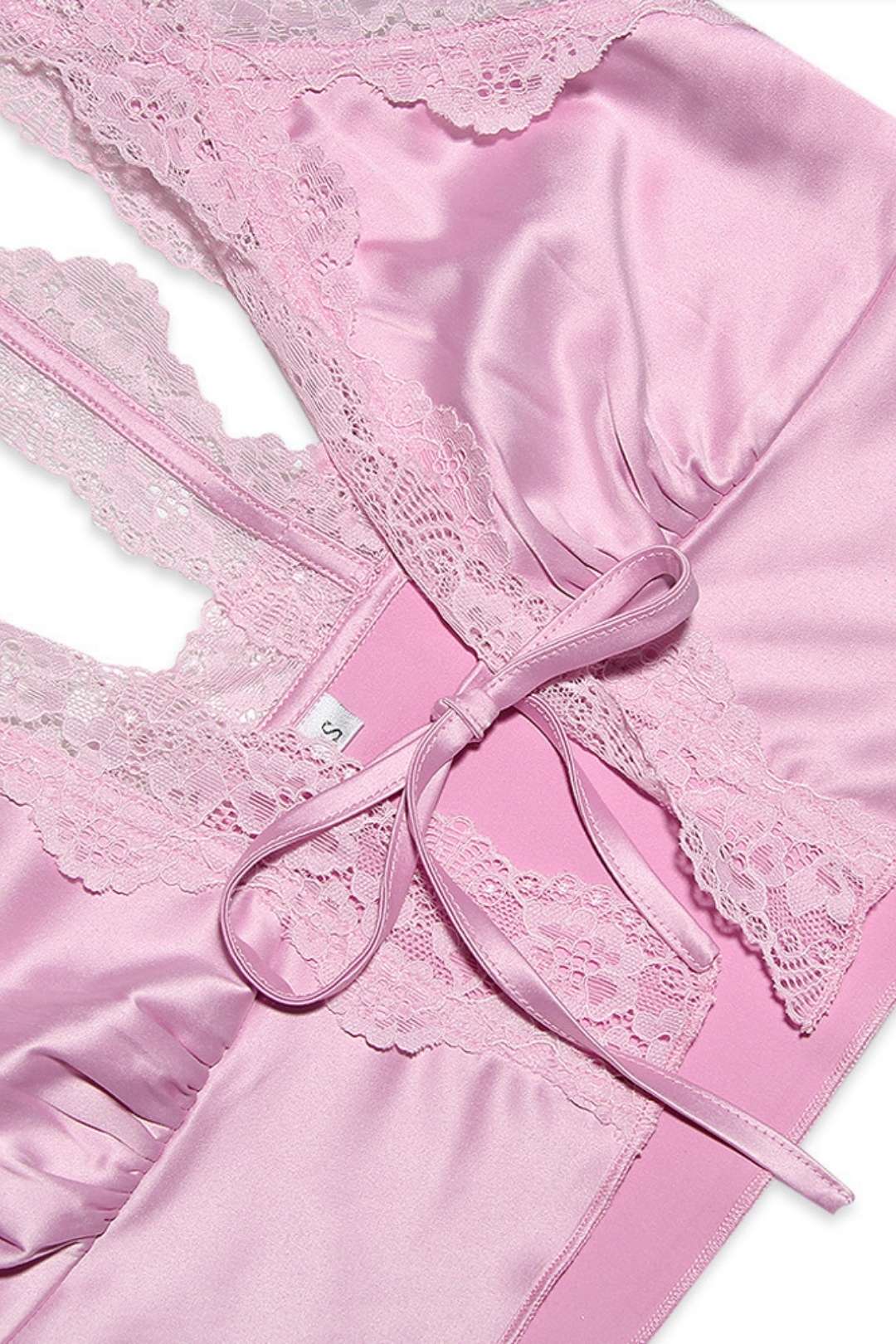 Sexy Lace Satin Stitching Oblique One-shoulder Navel-baring Top