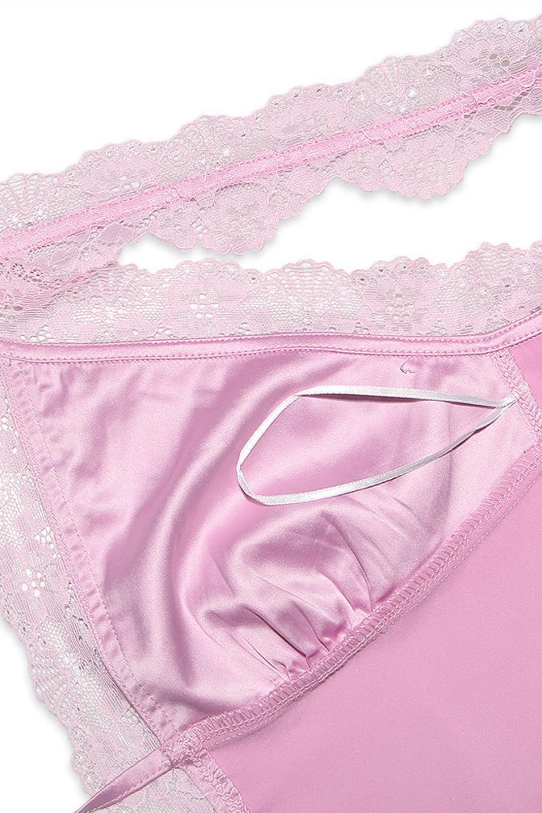 Sexy Lace Satin Stitching Oblique One-shoulder Navel-baring Top