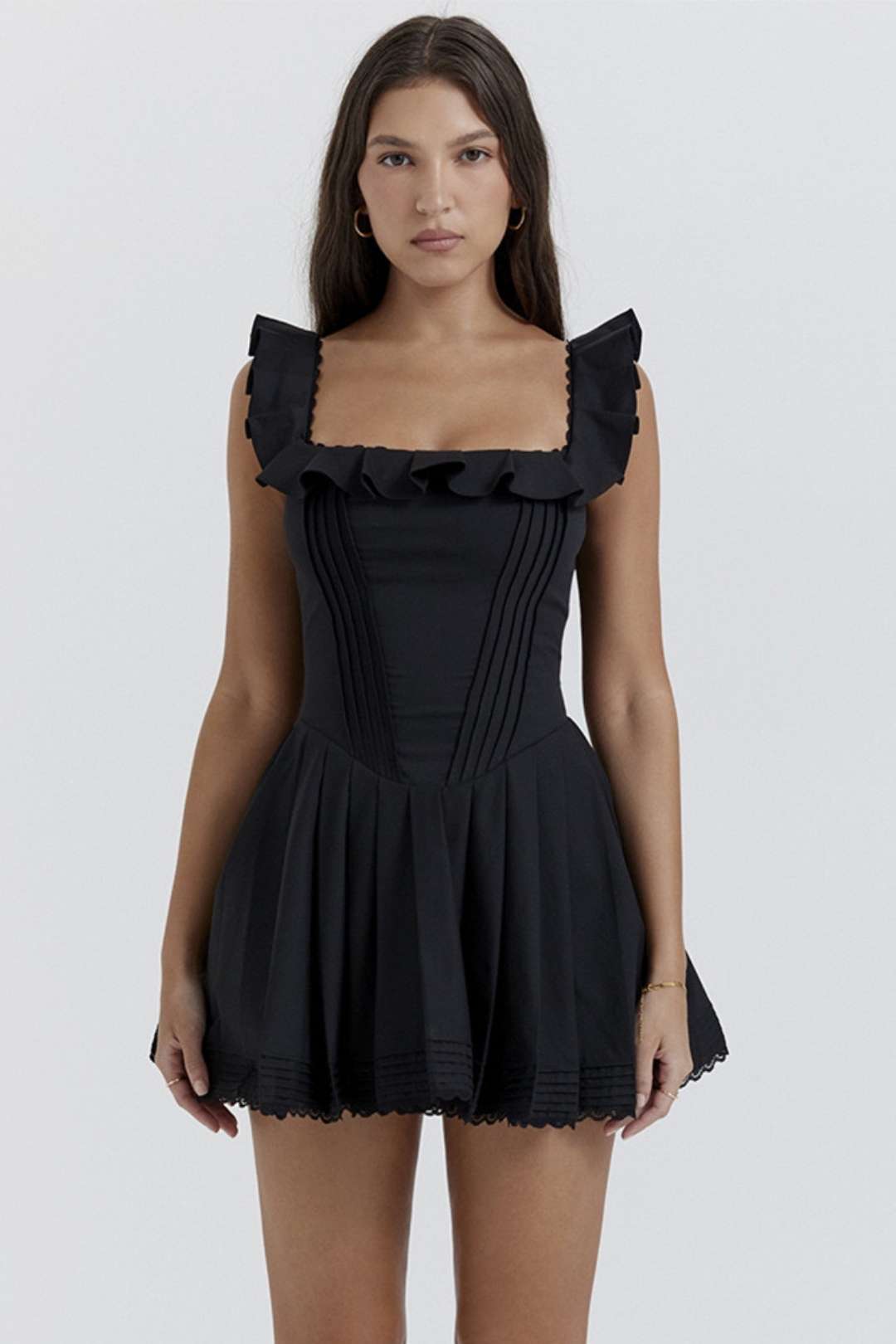 Lace Suspender Slim Backless French Dress