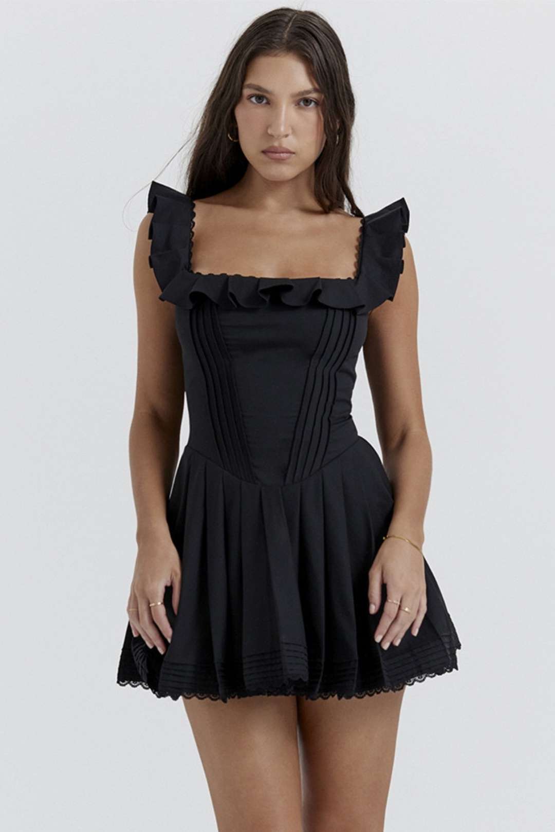 Lace Suspender Slim Backless French Dress