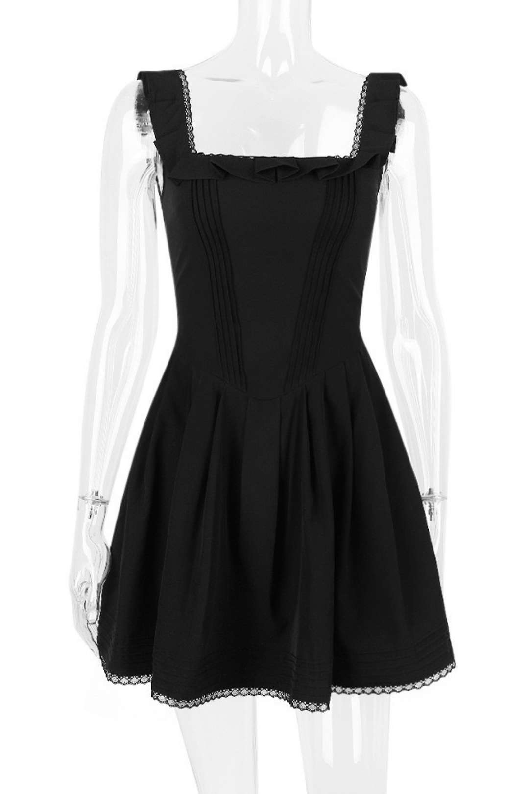 Lace Suspender Slim Backless French Dress