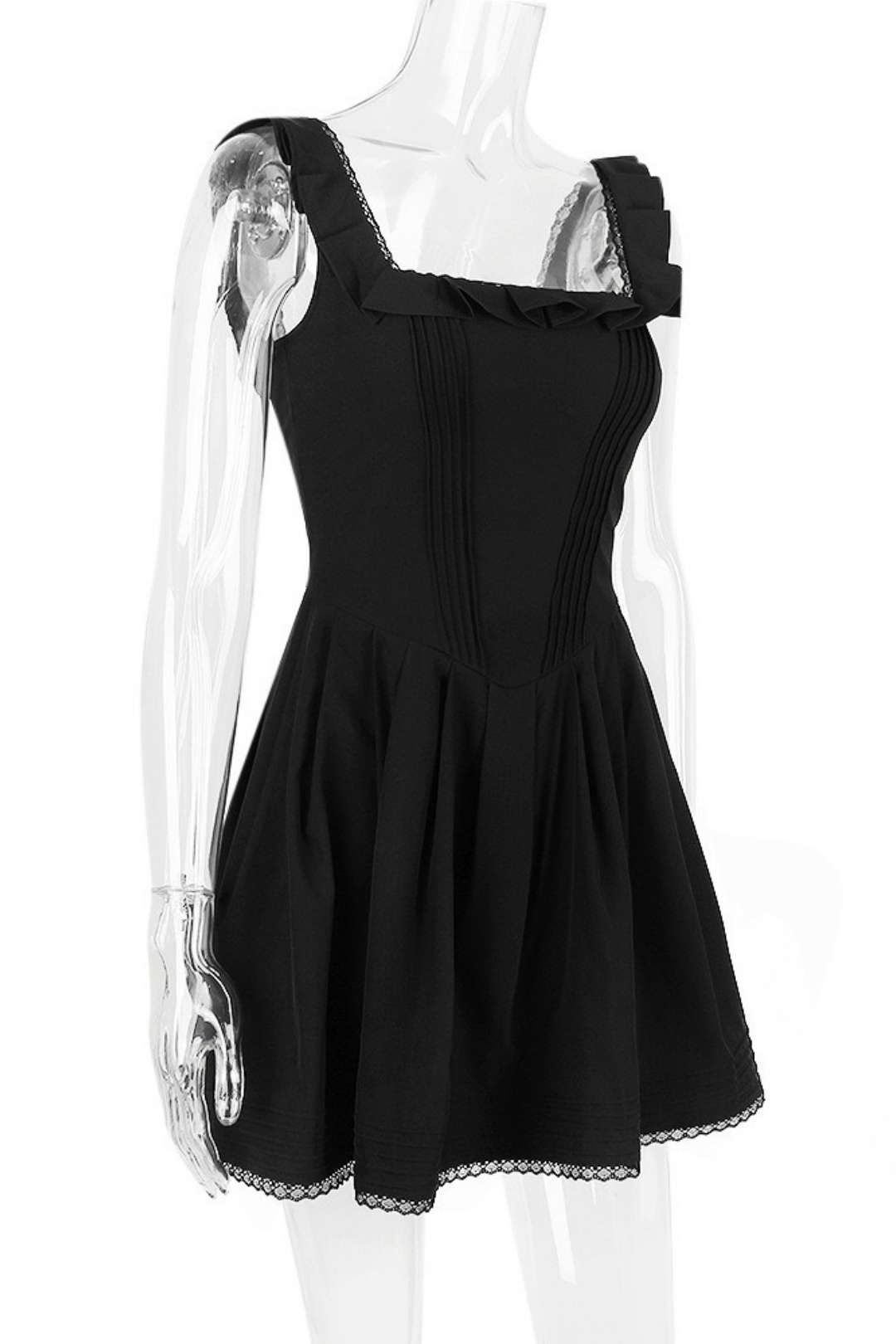 Lace Suspender Slim Backless French Dress