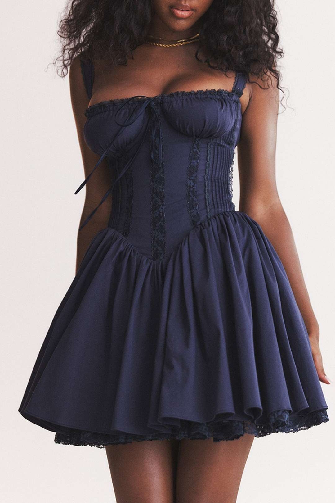 Lace Splicing Suspender Backless Dress