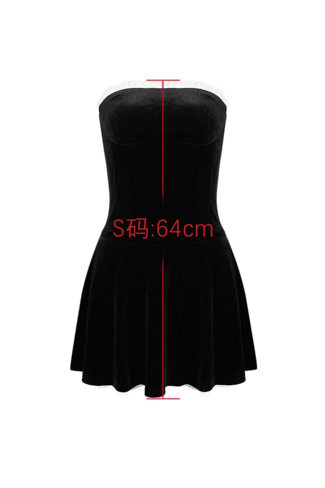 Velvet Sexy Tube Top A-line Skirt Slim Backless Dress