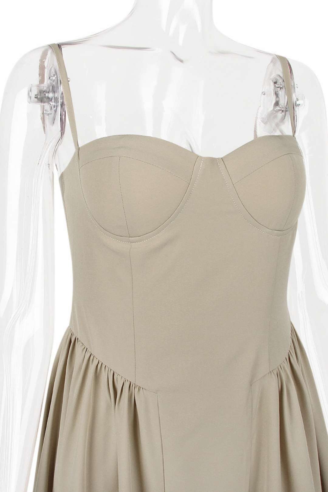 Sexy V-neck Suspender Midi-length Skirt With Slim Waist And Backless Dress.