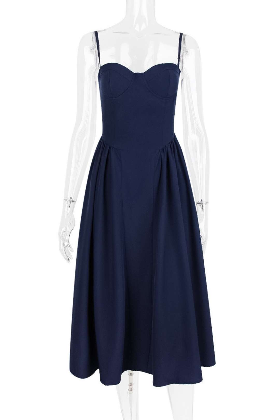 Sexy V-neck Suspender Midi-length Skirt With Slim Waist And Backless Dress.