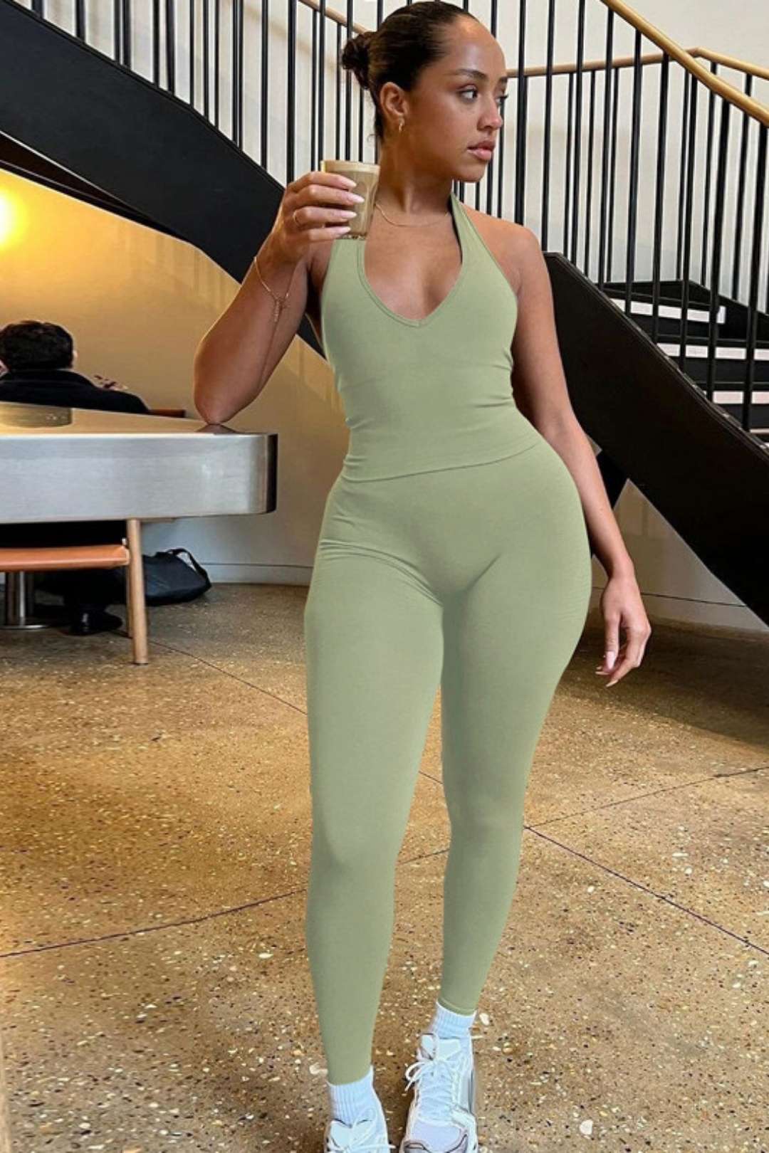 Backless Vest Slim Yoga Pants Suit