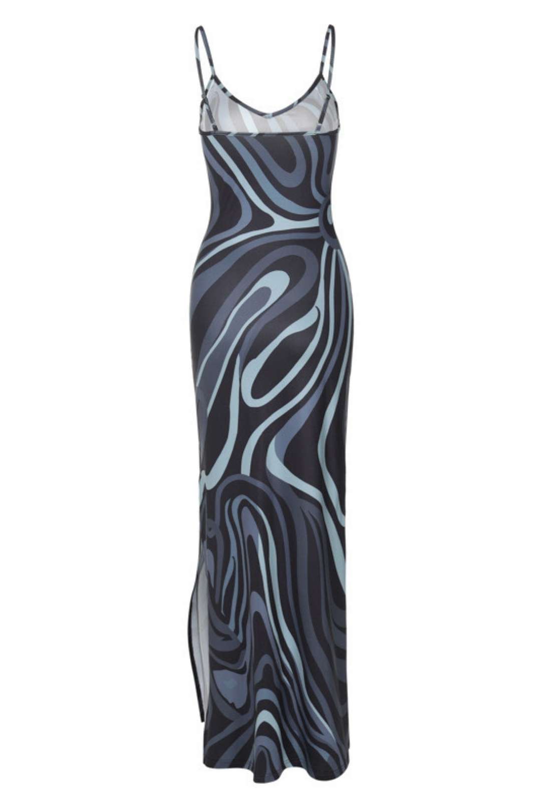 Sexy Backless Side Slit V-neck Suspender Dress