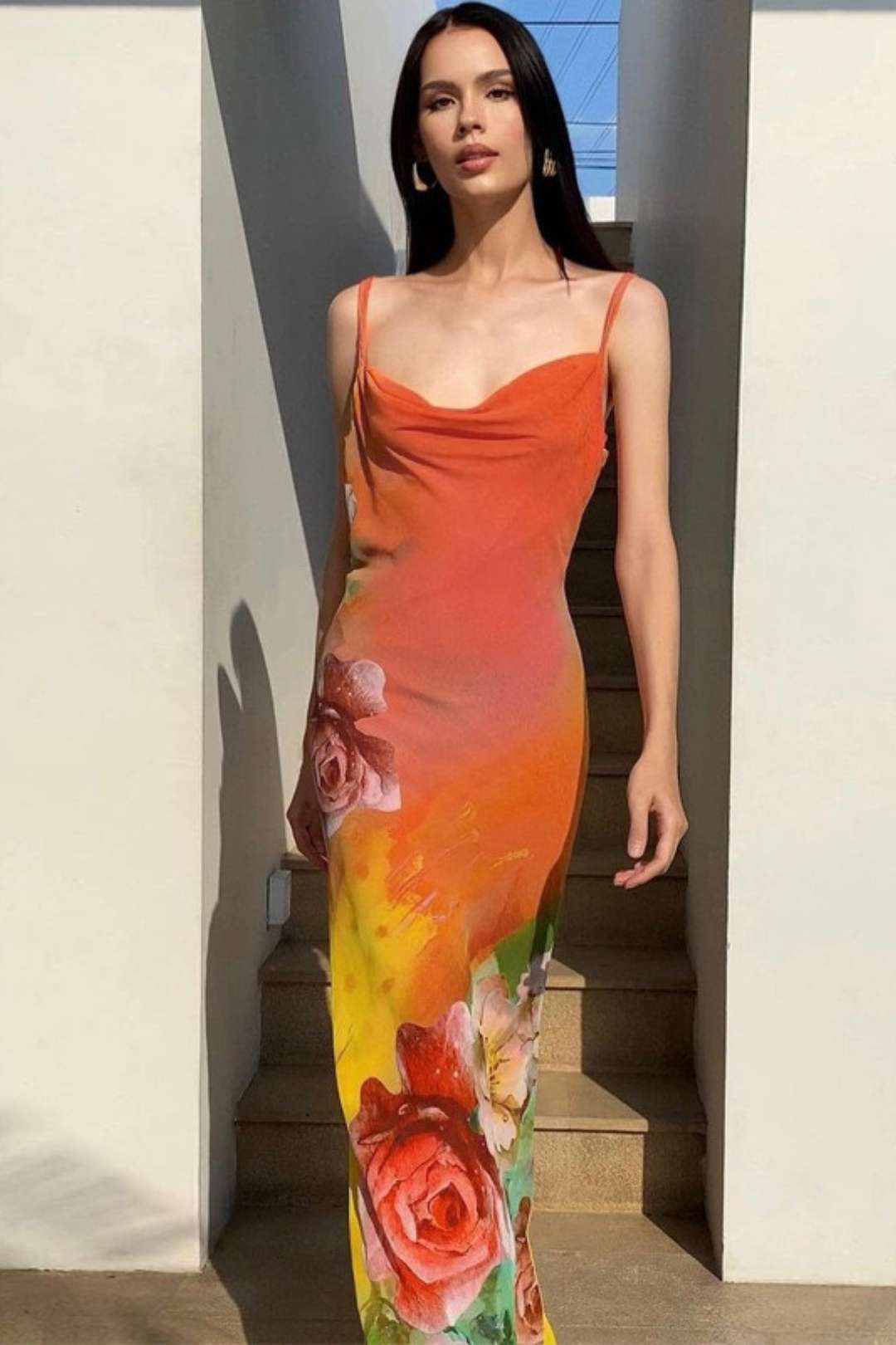 Sexy Summer Backless Printed Suspender Dress