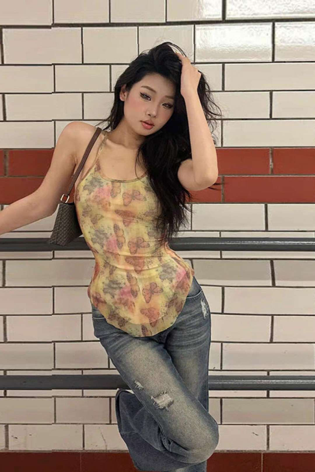 Street Fashion Sexy Butterfly Print Camisole