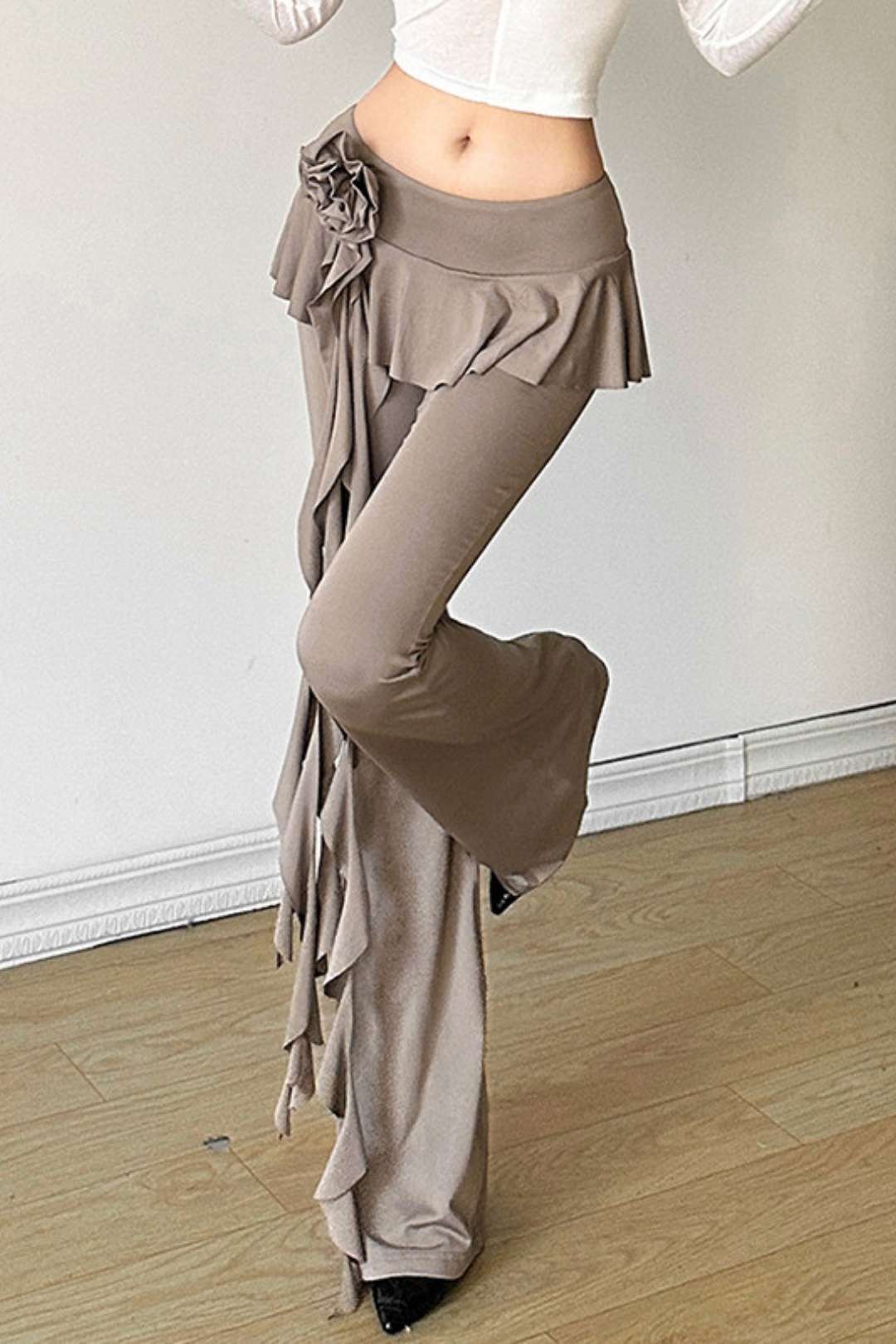 Flower Streamer Straight Casual Pants