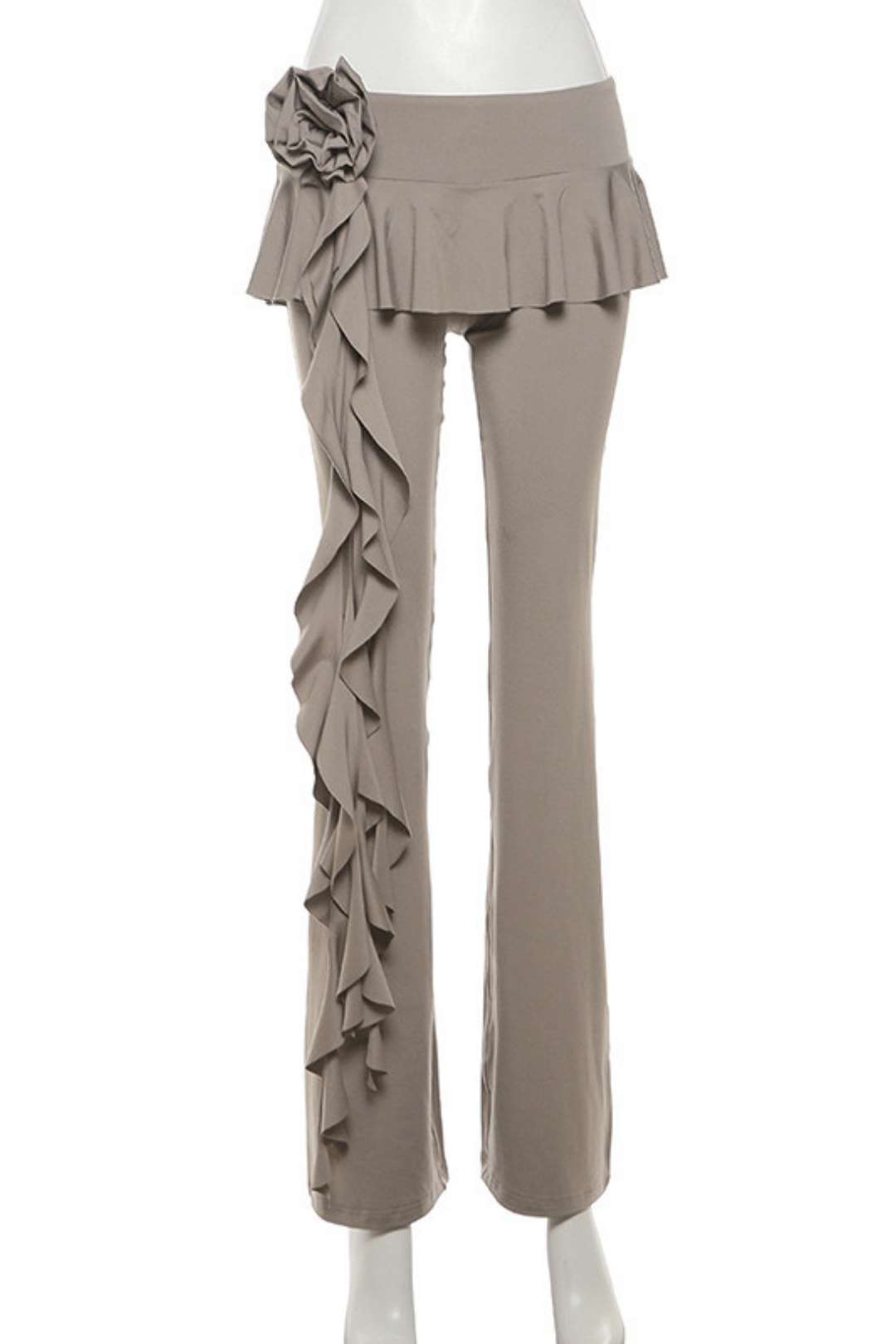 Flower Streamer Straight Casual Pants