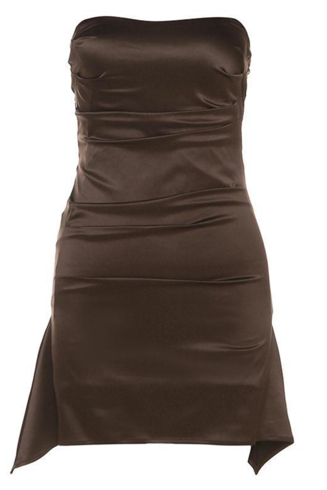 Solid Color Sexy Pleated Waist Dress