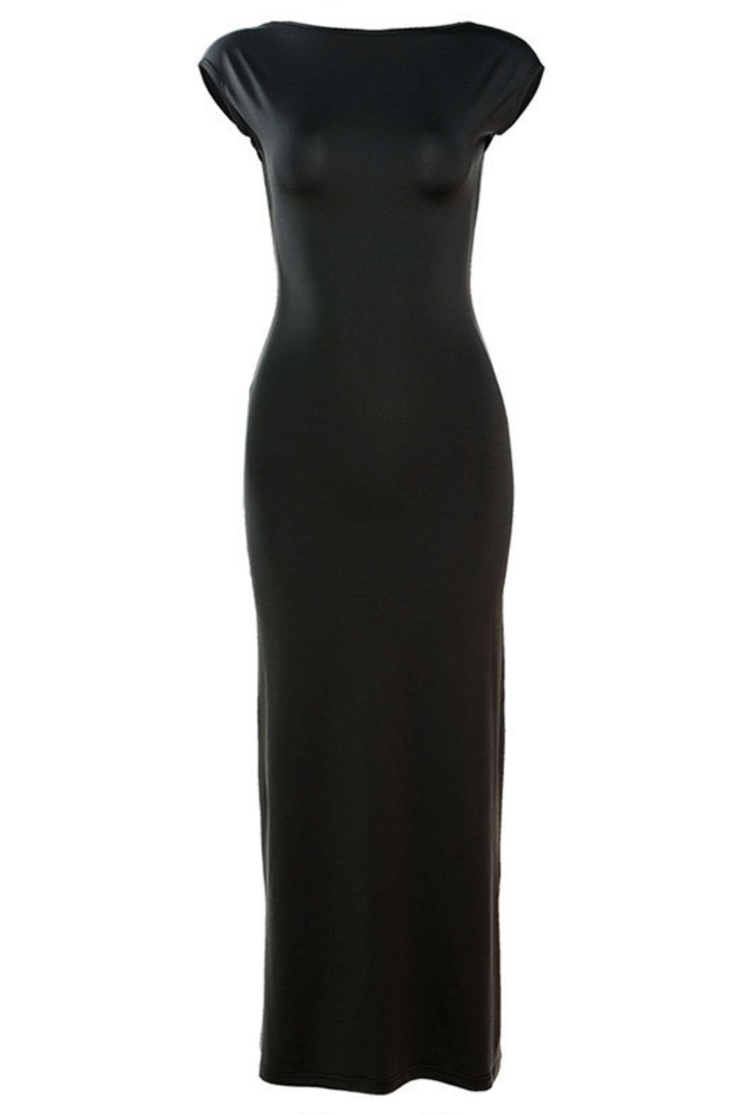 Short-sleeved Round Neck Slim Hip-covering Backless Dress