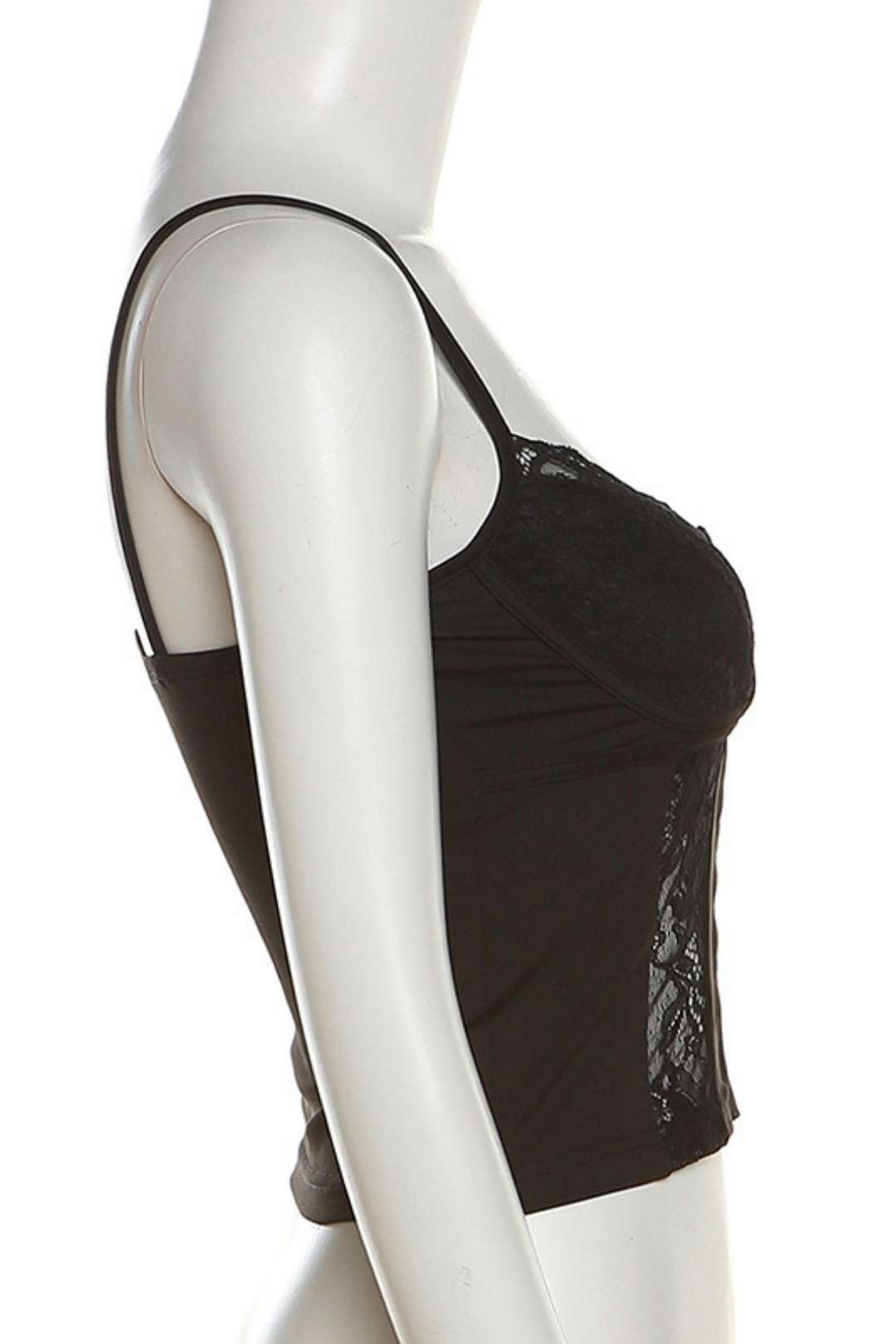 V-neck Backless Lace Slim Vest