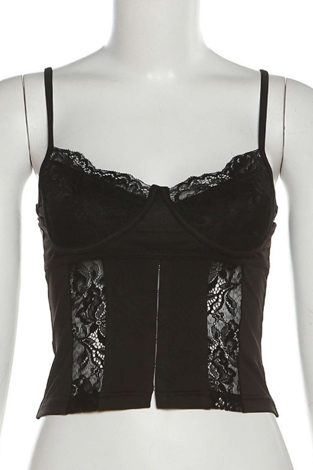 V-neck Backless Lace Slim Vest