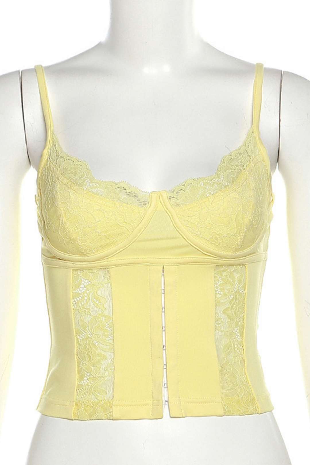 V-neck Backless Lace Slim Vest