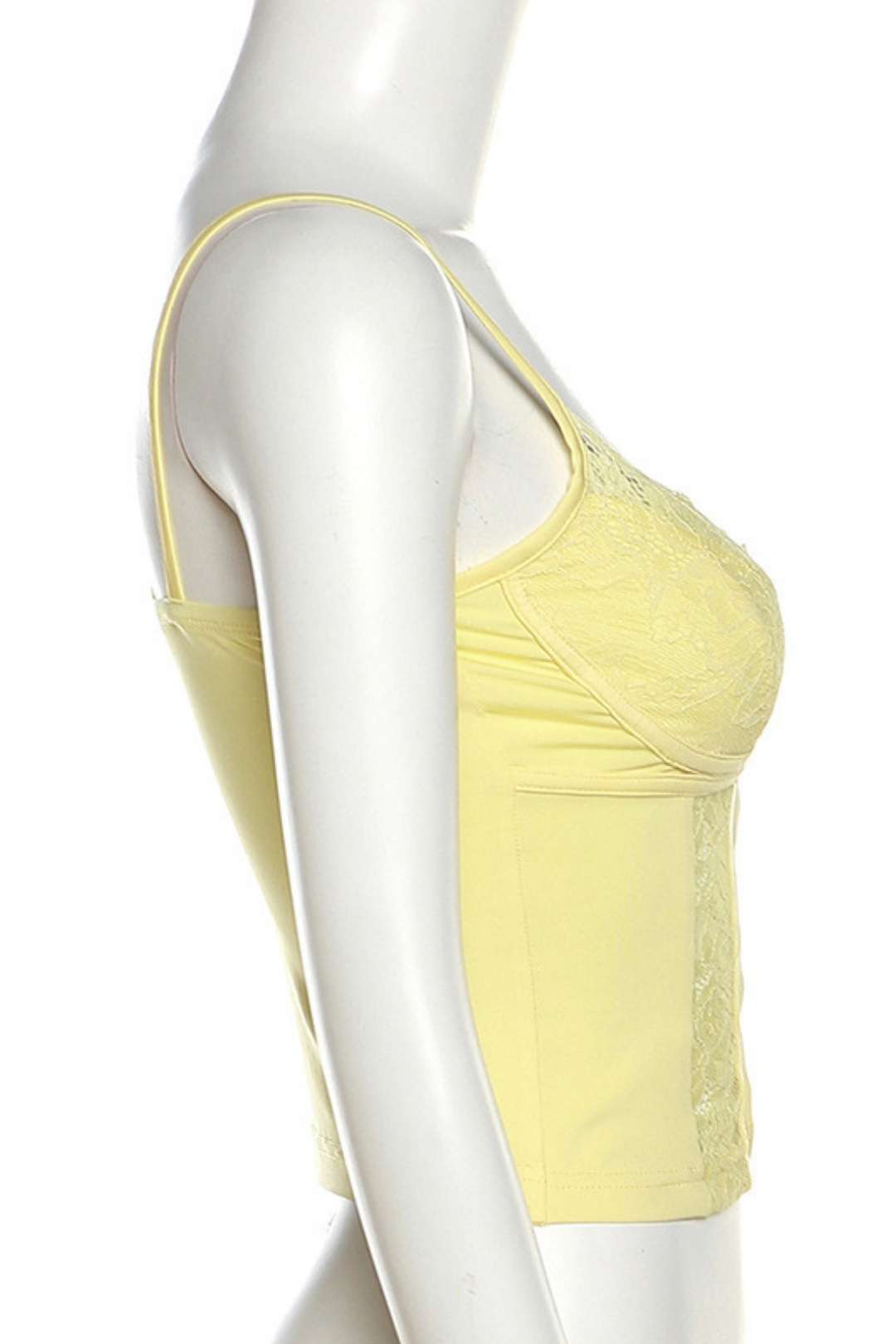 V-neck Backless Lace Slim Vest