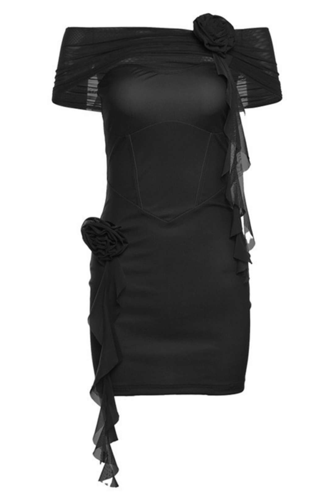 High Waist Fashionable One-line Collar Chest-wrapped Dress