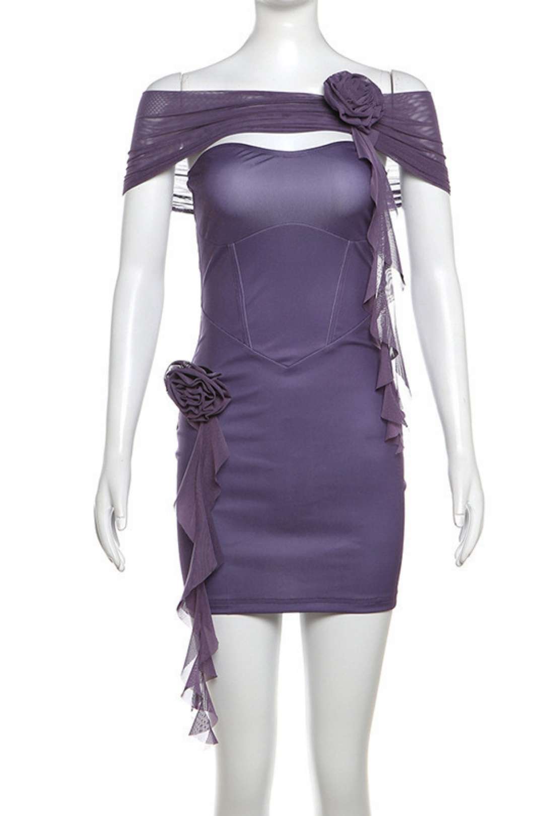 High Waist Fashionable One-line Collar Chest-wrapped Dress