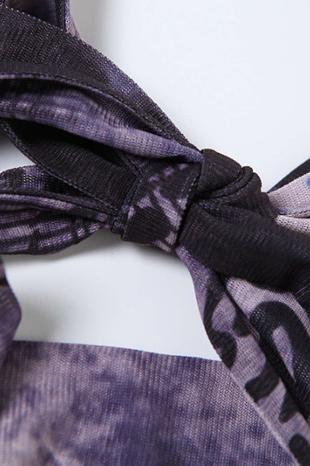 Collar Ruffled Sleeveless Printed Mesh Slim Vest