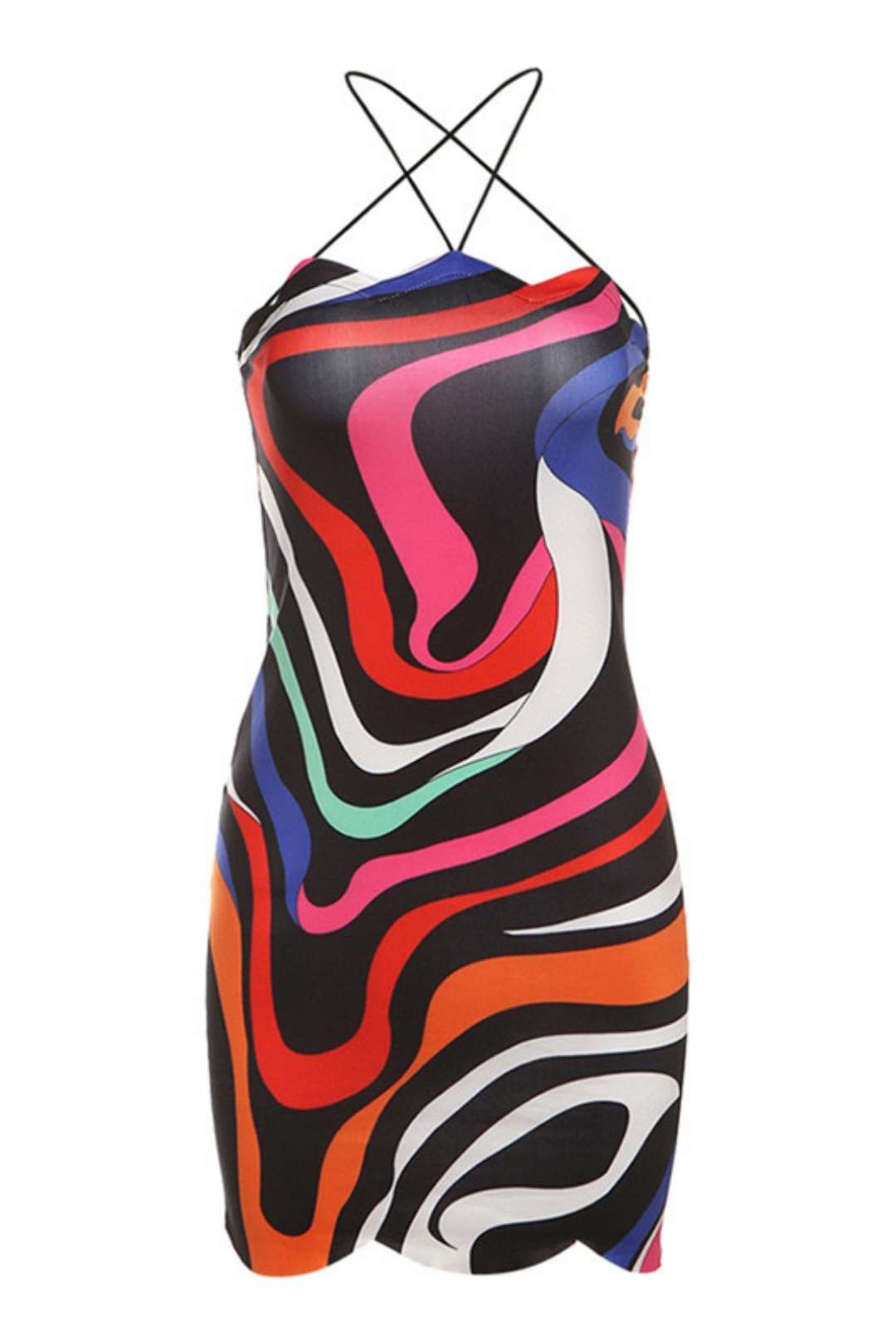 Colorful Sexy Strappy Backless Tube Top Dress