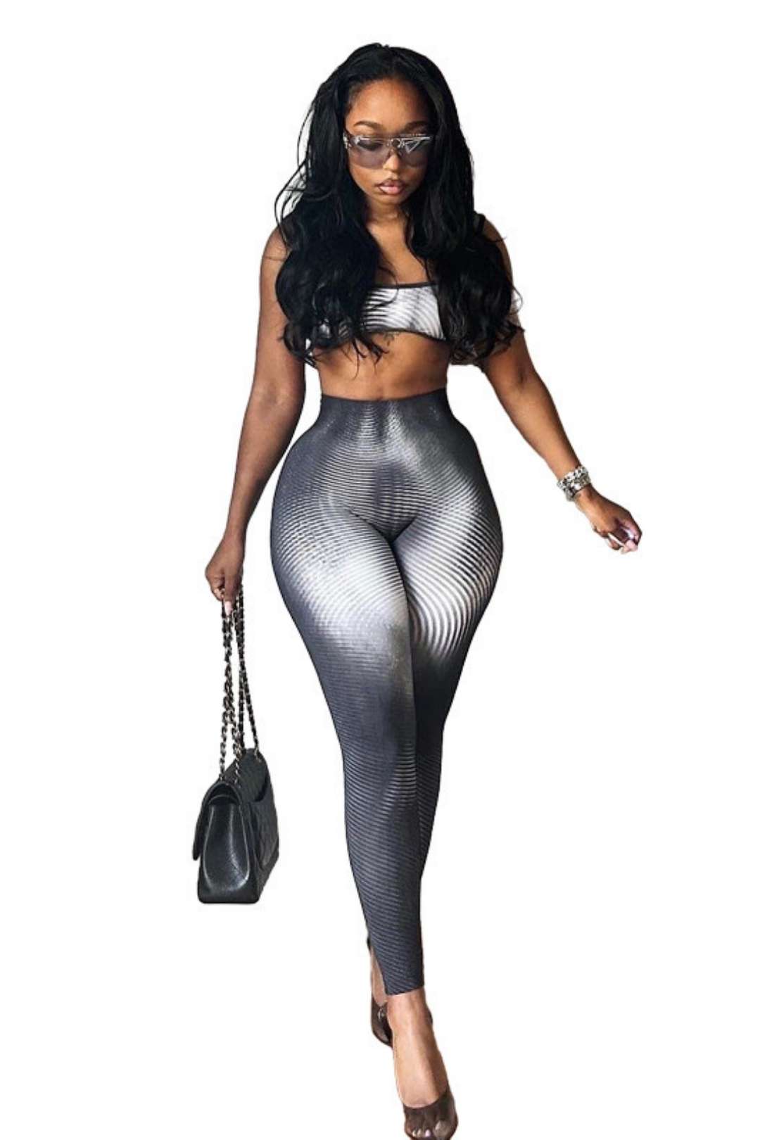 Sexy Sports Style Vest High Waist Tight Trousers Two-piece Set